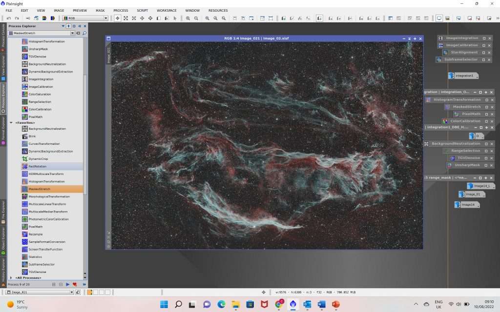 Nebula processed in PixInsight from 240 narrowband sub-frames